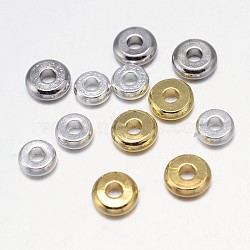 Flat Round Brass Spacer Beads, Barrel Plating, Antique Bronze, 8x2mm, Hole: 2mm(KK-L106E-01AB)