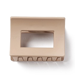 Square Plastic Claw Hair Clips, with Iron Findings, Hair Accessories for Girls, Tan, 46x62x33.5mm(PHAR-G005-08)
