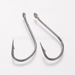 Stainless Steel Carp Fishing Jig Hooks, with Hole, Fishing Tackle, Gunmetal, 45x18x1.5mm, Hole: 1.8mm(STAS-WH0012-02E)