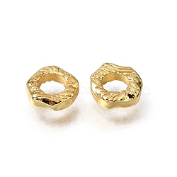 Brass Beads, Irregular Flat Round, Rack Plating, Long-Lasting Plated, Golden, 7x7.5x2mm, Hole: 3.5mm(KK-CBA0DF0-05A-G)