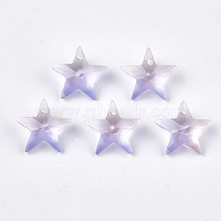 Rainbow K9 Glass Pendants, Faceted, Star, Lilac, 15.5x16.5x7.5mm, Hole: 1mm(GLAA-S180-16B)