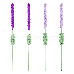 4Pcs 2 Colors Crochet Polyester Lavender Flower Ornaments, Artificial Flower, for Wedding Home Decorations, Mixed Color, 402x26mm, 2pcs/color(AJEW-FG0002-67)