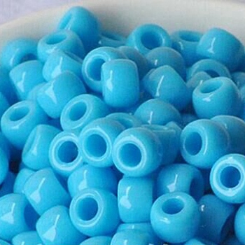 Opaque Acrylic Beads, Large Hole Beads, DIY Accessories for Children, Barrel, Dodger Blue, 8.5x6mm, Hole: 4mm, 3434pcs/850g