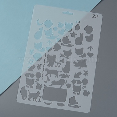 Modèles de pochoirs de peinture de dessin réutilisables en plastique(DIY-F018-B22)-3