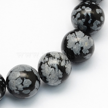 5mm Round Snowflake Obsidian Beads