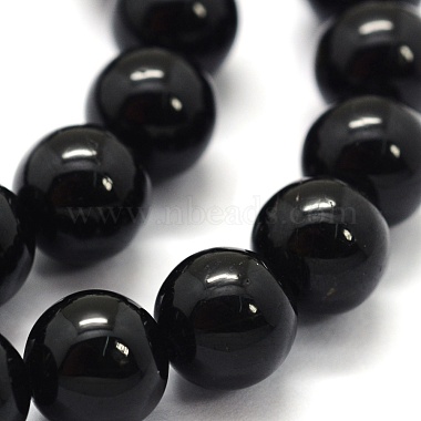 Natural Black Tourmaline Beads Strands(G-G763-01-12mm-A)-3