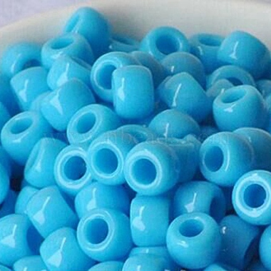 Dodger Blue Barrel Acrylic Beads