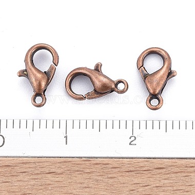 Red Copper Tone Zinc Alloy Lobster Claw Clasps(X-E103-NFR)-5