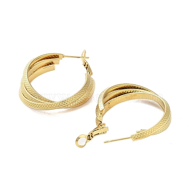 PVD Vacuum Plating 202 Stainless Steel Hoop Earrings(EJEW-A041-05G)-2