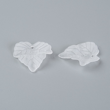 Transparent Frosted Acrylic Leaf Pendants(X-PAF002Y-14)-2