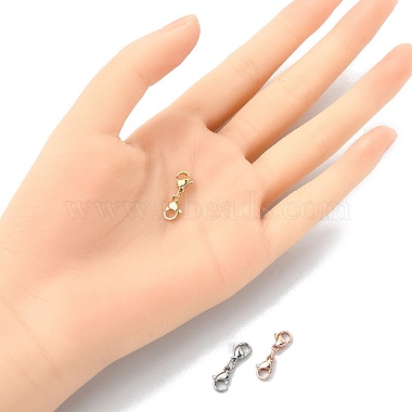 3Pcs 3 Colors 304 Stainless Steel Double Lobster Claw Clasps(STAS-YW0001-52B)-4