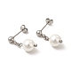 Glass Pearl Tassel Dangle Stud Earrings(EJEW-P219-10P)-1