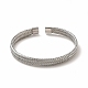 304 Stainless Steel Mesh Chains Shape Open Cuff Bangle for Women(BJEW-C033-01P)-2