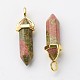 Natural Unakite Double Terminated Pointed Pendants(G-G902-B17)-3