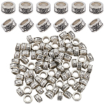 100Pcs Tibetan Style Alloy Spacer Beads, Lead Free and Cadmium Free, Column, Antique Silver, 8x4mm, Hole: 5mm(PALLOY-SP0001-05)