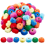 84Pcs 7 Colors Imitation Rabbit Hair European Beads, Rondelle, Mixed Color, 19.5~20x12mm, Hole: 4mm, 12pcs/color(FIND-PH0027-67)