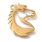 201 Stainless Steel Pendants, Horse Charms, Golden, 17.5x15.5x1mm, Hole: 1.5mm(STAS-R136-19G)