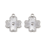 304 Stainless Steel Pendants, Clover Charm, Stainless Steel Color, 16x13x2.5mm, Hole: 1.8mm(STAS-I363-19P)