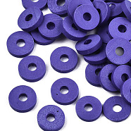 Handmade Polymer Clay Beads, for DIY Jewelry Crafts Supplies, Disc/Flat Round, Heishi Beads, Mauve, 8x1mm, Hole: 2mm, about 13000pcs/1000g(CLAY-Q251-8.0mm-100)