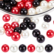 Elite 60Pcs 3 Colors Custom Resin Imitation Pearl Beads, Round, Mixed Color, 20mm, Hole: 2.6mm, 20pcs/color(RESI-PH0001-91)