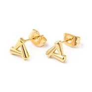 304 Stainless Steel Tiny Triangle Stud Earrings with 316 Stainless Steel Pins for Women, Golden, 7x7mm, Pin: 0.6mm(EJEW-J043-07G)