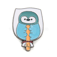 Animal Theme Enamel Pins, Gunmetal Zinc Alloy Brooches for Backpack Clothes, Penguin, 26x28.5x1.5mm(JEWB-D024-03A-B)