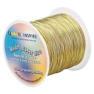 Fingerinspire Round Copper Jewelry Wire, with Spool, Golden, 24 Gauge, 0.5mm, about 196.85 Feet(60m)/Bag(CWIR-FG0001-04A-G)