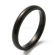 Ion Plating(IP) 304 Stainless Steel Flat Plain Band Rings, Black, Size 8, Inner Diameter: 18mm, 3mm(STAS-I160-D-18mm-B)