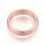 Electroplated Non-magnetic Synthetic Hematite Rings, Rose Gold Plated, Size: 11, 20mm(RJEW-P069-01RG)