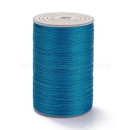 Round Waxed Polyester Thread String, Micro Macrame Cord, Twisted Cord, for Leather Sewing Stitching, Teal, 0.3~0.4mm, about 174.98 Yards(160m)/Roll(YC-D004-02A-061)