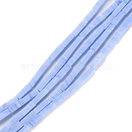 Synthetic Blue Lace Agate Beads Strands, Rectangle, 13x4.5~5x4.5~5mm, Hole: 1.4mm, about 28pcs/strand, 15''(38.1cm)(G-M401-B01)