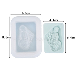 Embossed Art DIY Food Grade Silicone Statue Fondant Mold, Portrait Sculpture Fondant Molds, Resin Casting Molds, for Chocolate, Candy, UV Resin & Epoxy Resin Craft Making, Goddess Human, 65x85x33mm, Inner Diameter: 44x64mm(PW-WG92243-01)