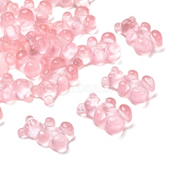 Resin Cabochons, Bear, Pink, 12.5x7x4mm(X-CRES-N007-32H)