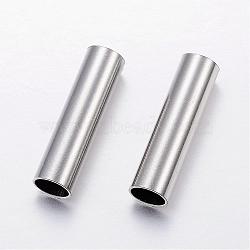 Tarnish Resistant 304 Stainless Steel Tube Beads, Stainless Steel Color, 30x8mm, Hole: 7mm(STAS-P128-10)