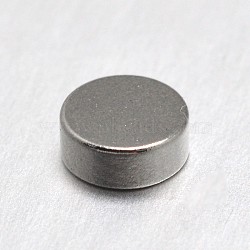 Flat Round Magnet Beads, No Hole, Platinum, 6x2mm(FIND-I002-04C)
