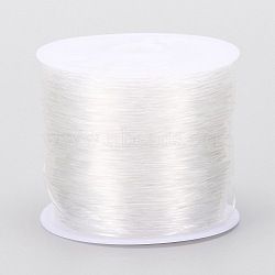Round Crystal Elastic Stretch Thread, for Bracelets Gemstone Jewelry Making Beading Craft, White, 1mm, about 30.6 yards(28m)/roll(EW-Z001-C03-1.0mm)