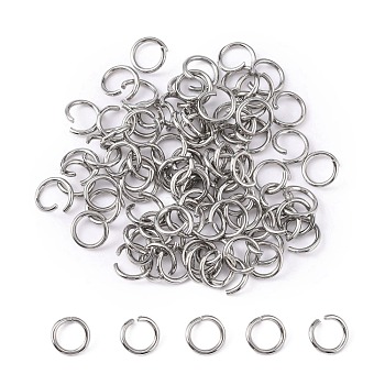 304 Stainless Steel Open Jump Rings, Metal Connectors for DIY Craft Jewelry and Keychain, Stainless Steel, 18 Gauge, 7x1mm, Inner Diameter: 5mm, about 86pcs/10g