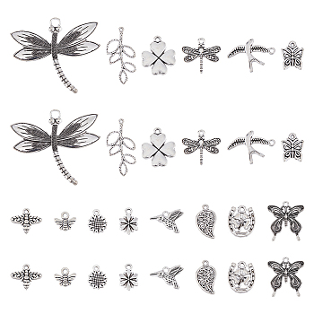 SUPERFINDINGS 168Pcs 14 Style Tibetan Style Alloy Pendants Sets, Antique Silver, 58x66.5x2.5mm, Hole: 5mm, 12pcs/style