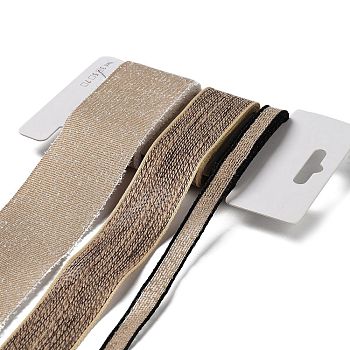 9 Yards 3 Styles Polyester Ribbon, for DIY Handmade Craft, Hair Bowknots and Gift Decoration, Brown Color Palette, Tan, 3/8~1-5/8 inch(10~40mm) about 3 yards/style