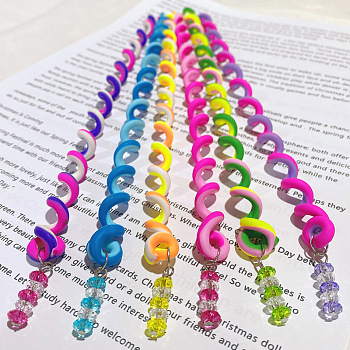 Synthetic Rubber Hair Styling Twister Clips, Braided Rubber Hair Band Spiral Spin Hair Tool for Girl Women, Mixed Color, 240mm, 6pcs/set