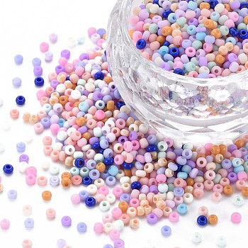 13/0 Glass Seed Beads, Macaron Color, Round Hole, Round, Mixed Color, 13/0, 2~2.3x1.5mm, Hole: 0.8mm, about 450g/bag