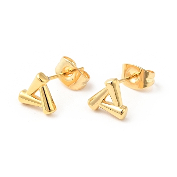 304 Stainless Steel Tiny Triangle Stud Earrings with 316 Stainless Steel Pins for Women, Golden, 7x7mm, Pin: 0.6mm
