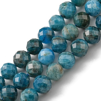 Natural Apatite Beads Strands, Faceted(64 Facets), Round, 6mm, Hole: 0.8mm, about 65pcs/strand