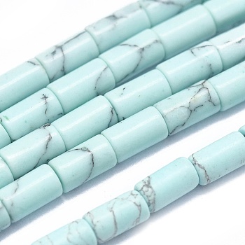 Synthetic Turquoise Beads Strands, Column, 3.5~4x2mm, Hole: 0.7mm