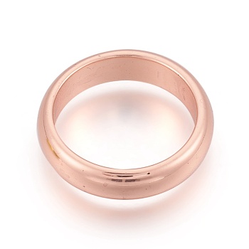 Electroplated Non-magnetic Synthetic Hematite Rings, Rose Gold Plated, Size: 11, 20mm