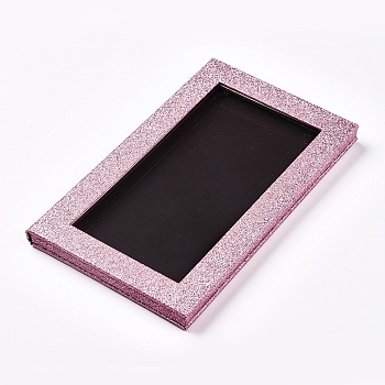 Imitation Leather Magnetic Palette, Empty Eyeshadow Makeup Palette, for Eyeshadow Powder, Rectangle, Pink, 20.5x12.7x1.6cm, Inner Diameter: 19x10.3cm