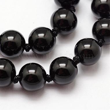 8mm Round Black Agate Beads