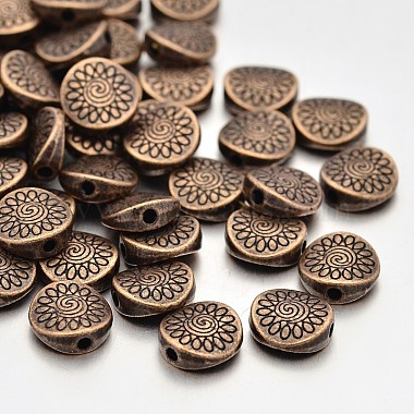 9mm Flat Round Alloy Beads
