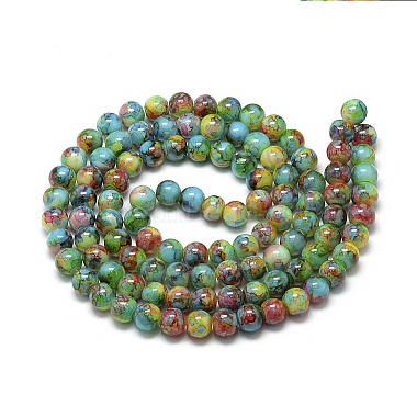 Baking Painted Glass Beads Strands(X-DGLA-S115-8mm-S36)-2