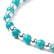 Natural Howlite Beaded Stretch Bracelet with 201 Stainless Steel Conch Charms(BJEW-JB08297-01)-5